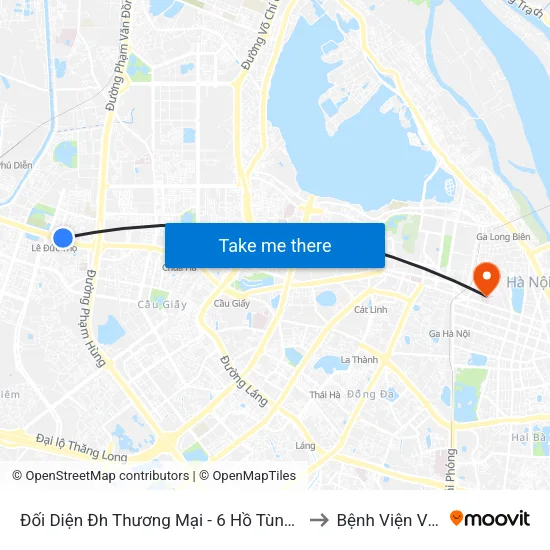 Đối Diện Đh Thương Mại - 6 Hồ Tùng Mậu (Cột Sau) to Bệnh Viện Việt Đức map
