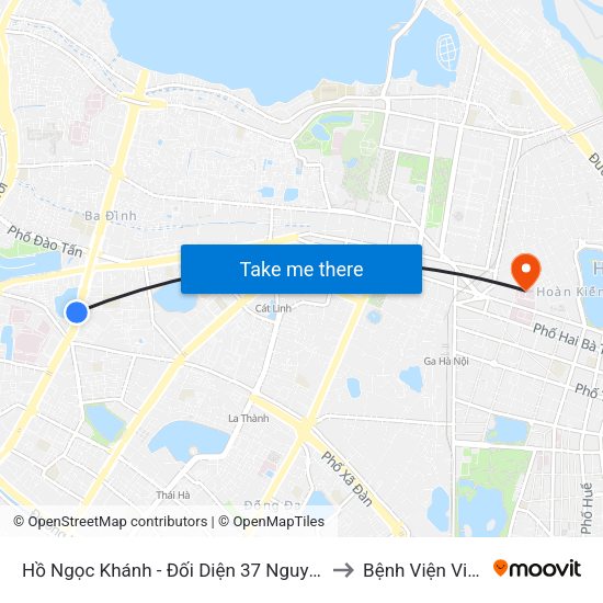 Hồ Ngọc Khánh - Đối Diện 37 Nguyễn Chí Thanh to Bệnh Viện Việt Đức map