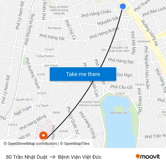 80 Trần Nhật Duật to Bệnh Viện Việt Đức map