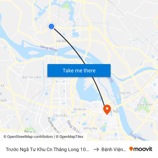 Trước Ngã Tư Khu Cn Thăng Long 100m (Chiều Nội Bài - Hà Nội) to Bệnh Viện Việt Đức map