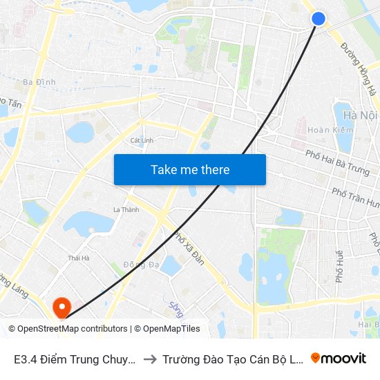 E3.4 Điểm Trung Chuyển Long Biên to Trường Đào Tạo Cán Bộ Lê Hồng Phong map