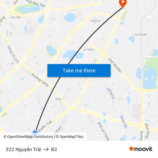 322 Nguyễn Trãi to B2 map