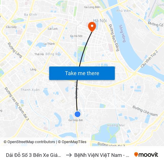 Dải Đỗ Số 3 Bến Xe Giáp Bát to BệNh ViệN ViệT Nam - Cuba map
