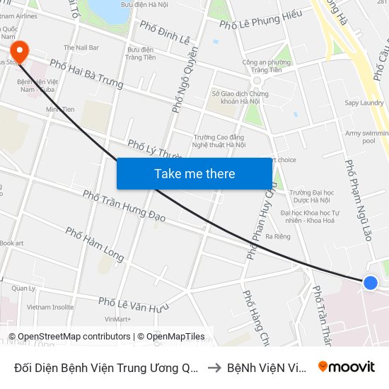 Đối Diện Bệnh Viện Trung Ương Quân Đội 108 - Trần Hưng Đạo to BệNh ViệN ViệT Nam - Cuba map