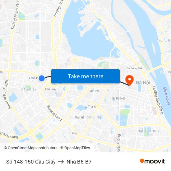 Số 148-150 Cầu Giấy to Nhà B6-B7 map