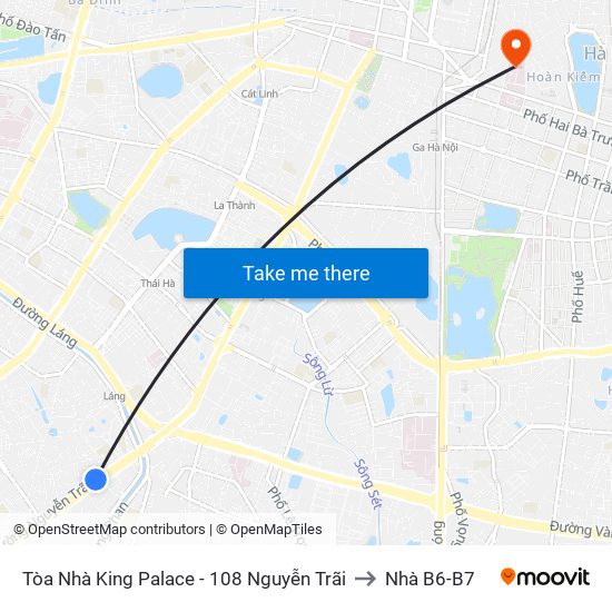 Tòa Nhà King Palace - 108 Nguyễn Trãi to Nhà B6-B7 map