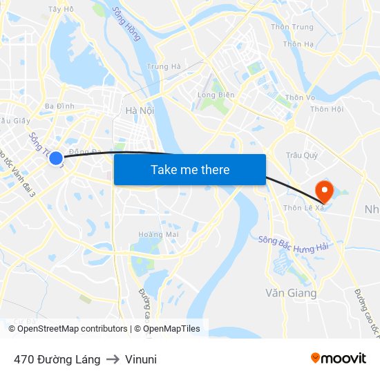 470 Đường Láng to Vinuni map