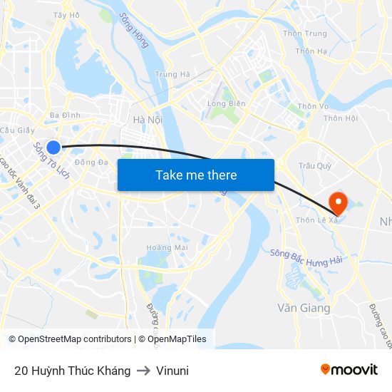 20 Huỳnh Thúc Kháng to Vinuni map