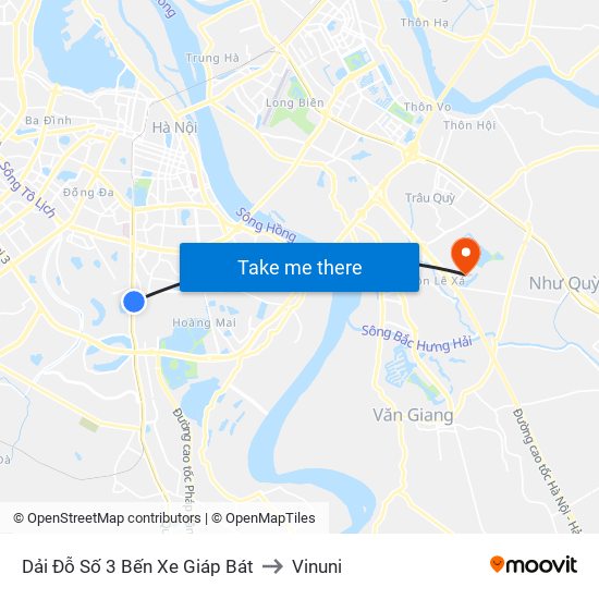 Dải Đỗ Số 3 Bến Xe Giáp Bát to Vinuni map