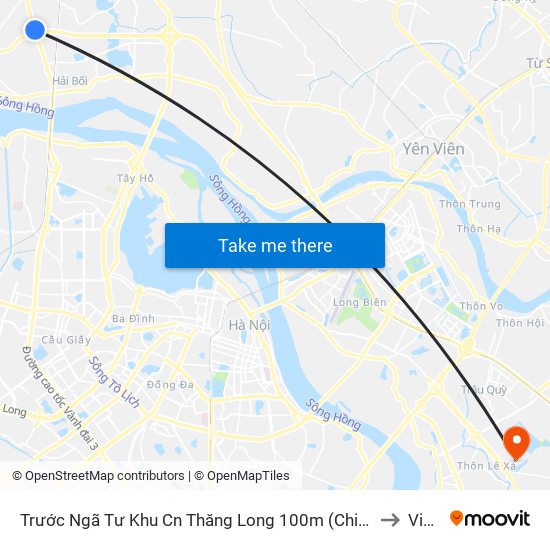 Trước Ngã Tư Khu Cn Thăng Long 100m (Chiều Nội Bài - Hà Nội) to Vinuni map