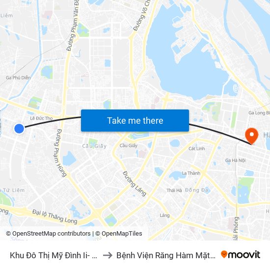 Khu Đô Thị Mỹ Đình Ii- Nguyễn Cơ Thạch to Bệnh Viện Răng Hàm Mặt Trung Ương Hà Nội map