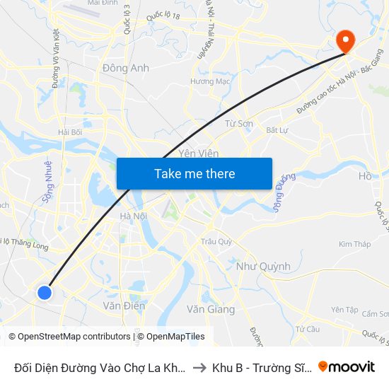 Đối Diện Đường Vào Chợ La Khê (Qua Ga Metro La Khê) - 405 Quang Trung (Hà Đông) to Khu B - Trường Sĩ Quan Chính Trị - Bộ Quốc Phòng map