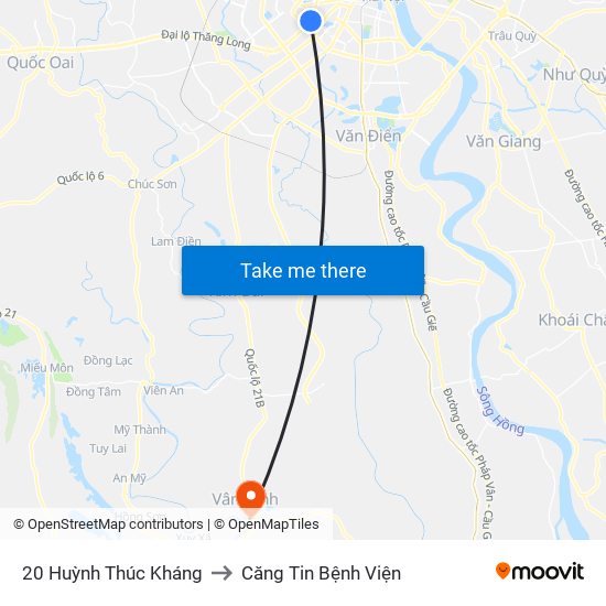 20 Huỳnh Thúc Kháng to Căng Tin Bệnh Viện map