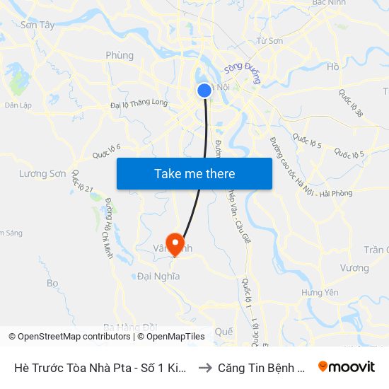 Hè Trước Tòa Nhà Pta - Số 1 Kim Mã to Căng Tin Bệnh Viện map