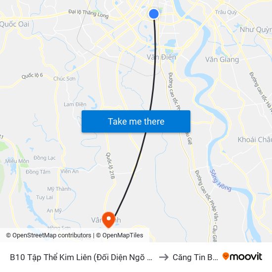 B10 Tập Thể Kim Liên (Đối Diện Ngõ 46b Phạm Ngọc Thạch) to Căng Tin Bệnh Viện map