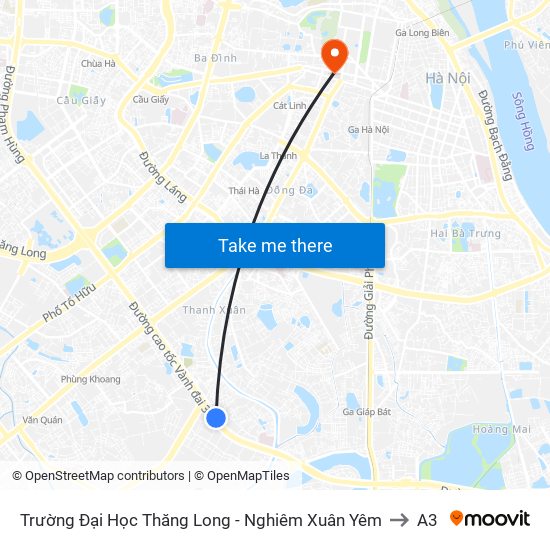 Trường Đại Học Thăng Long - Nghiêm Xuân Yêm to A3 map