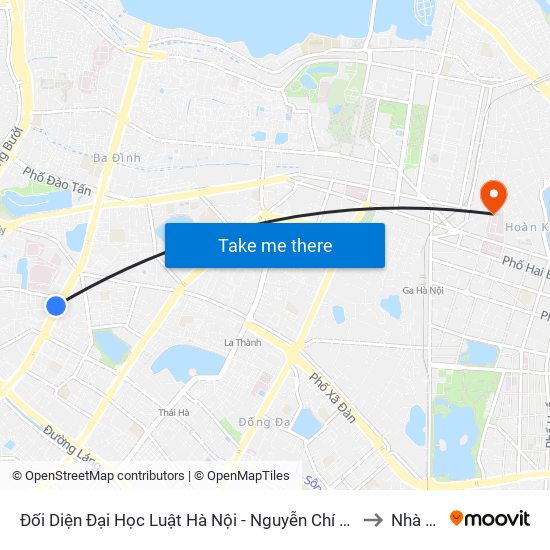 Đối Diện Đại Học Luật Hà Nội - Nguyễn Chí Thanh to Nhà B5 map