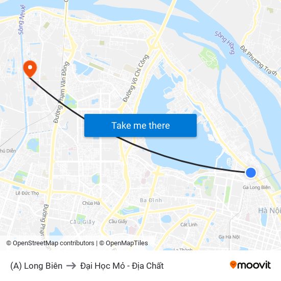 (A) Long Biên to Đại Học Mỏ - Địa Chất map