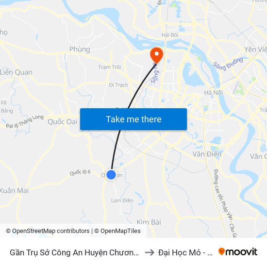 Gần Trụ Sở Công An Huyện Chương Mỹ - Quốc Lộ 6 to Đại Học Mỏ - Địa Chất map