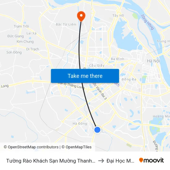 Tường Rào Khách Sạn Mường Thanh - Kđt Xa La - Đường Phúc La to Đại Học Mỏ - Địa Chất map