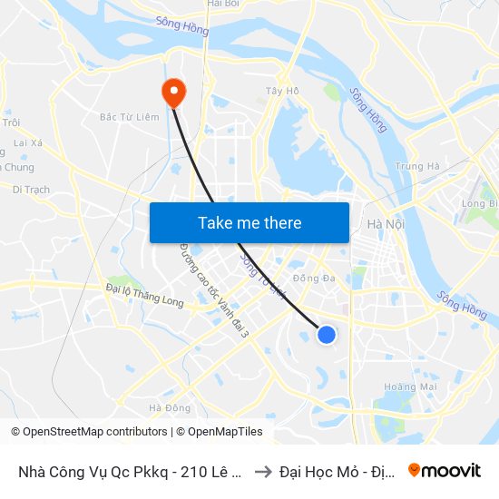 Nhà Công Vụ Qc Pkkq - 210 Lê Trọng Tấn to Đại Học Mỏ - Địa Chất map