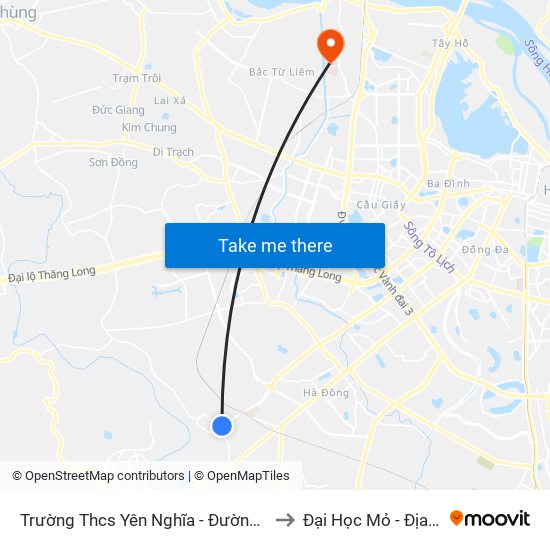 Trường Thcs Yên Nghĩa - Đường Yên Lộ to Đại Học Mỏ - Địa Chất map