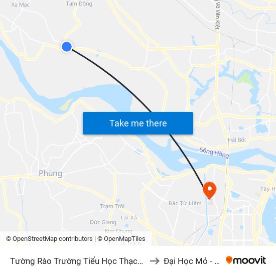 Tường Rào Trường Tiểu Học Thạch Đà B - Thạch Đà to Đại Học Mỏ - Địa Chất map