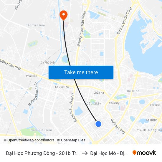 Đại Học Phương Đông - 201b Trung Kinh to Đại Học Mỏ - Địa Chất map