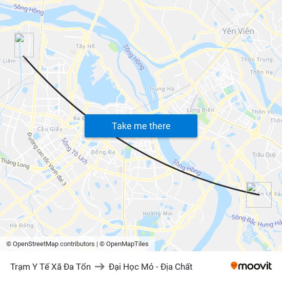 Trạm Y Tế Xã Đa Tốn to Đại Học Mỏ - Địa Chất map