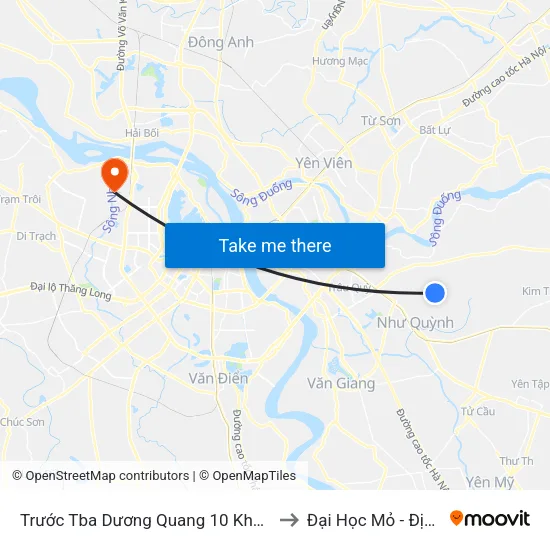 Trước Tba Dương Quang 10 Khoảng 20m to Đại Học Mỏ - Địa Chất map