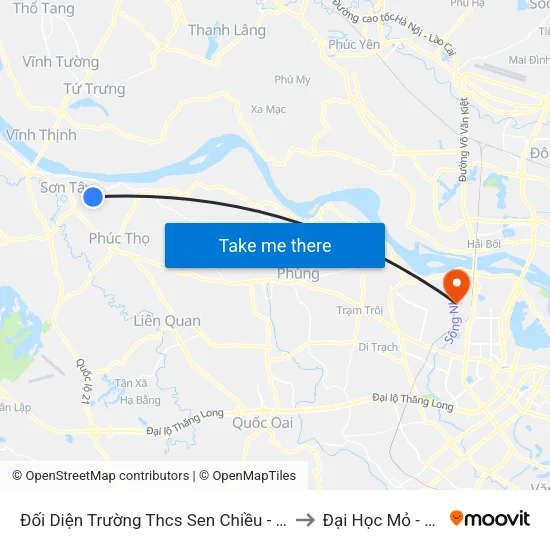 Đối Diện Trường Thcs Sen Chiều - Xã Sen Phương to Đại Học Mỏ - Địa Chất map
