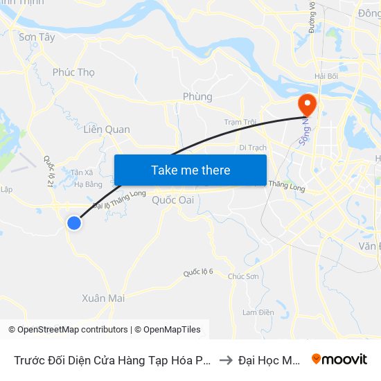 Trước Đối Diện Cửa Hàng Tạp Hóa Phương Tài - Thôn 7 - Phú Cát to Đại Học Mỏ - Địa Chất map