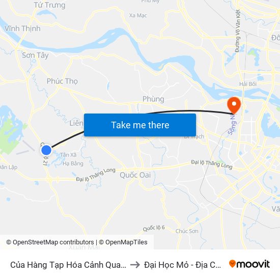 Của Hàng Tạp Hóa Cảnh Quang to Đại Học Mỏ - Địa Chất map