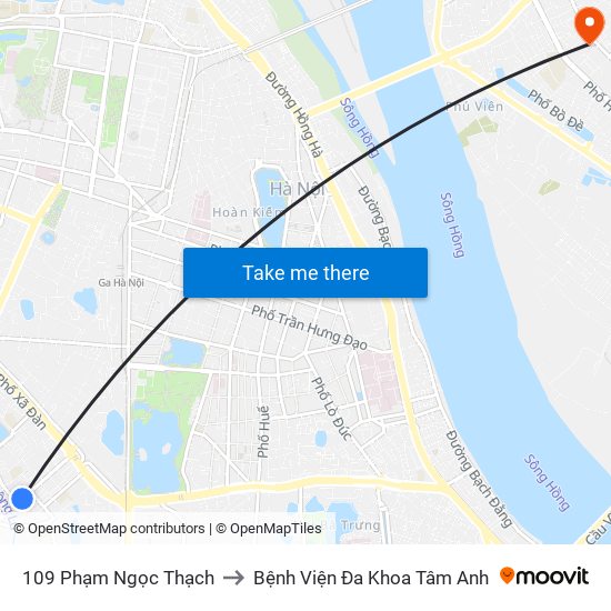 109 Phạm Ngọc Thạch to Bệnh Viện Đa Khoa Tâm Anh map