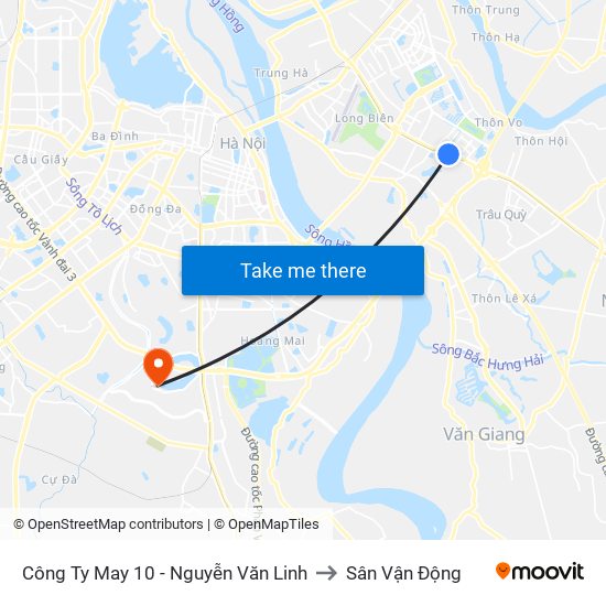 Công Ty May 10 - Nguyễn Văn Linh to Sân Vận Động map