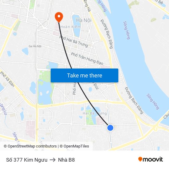Số 377 Kim Ngưu to Nhà B8 map