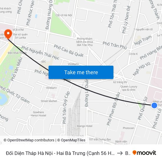 Đối Diện Tháp Hà Nội - Hai Bà Trưng (Cạnh 56 Hai Bà Trưng) to B3 map