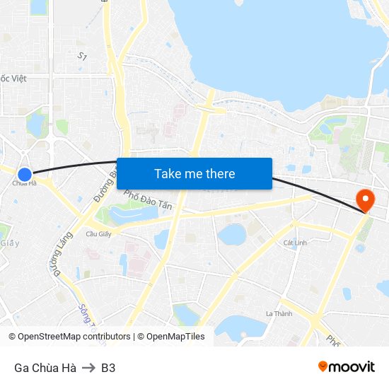 Ga Chùa Hà to B3 map