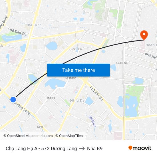 Chợ Láng Hạ A - 572 Đường Láng to Nhà B9 map