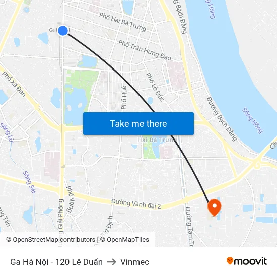 Ga Hà Nội - 120 Lê Duẩn to Vinmec map