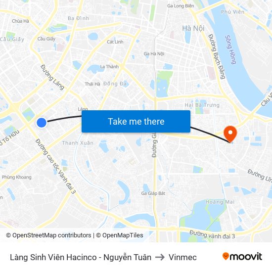 Làng Sinh Viên Hacinco - Nguyễn Tuân to Vinmec map