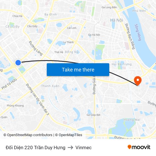 Đối Diện 220 Trần Duy Hưng to Vinmec map