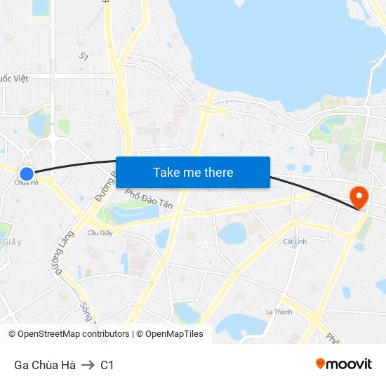 Ga Chùa Hà to C1 map