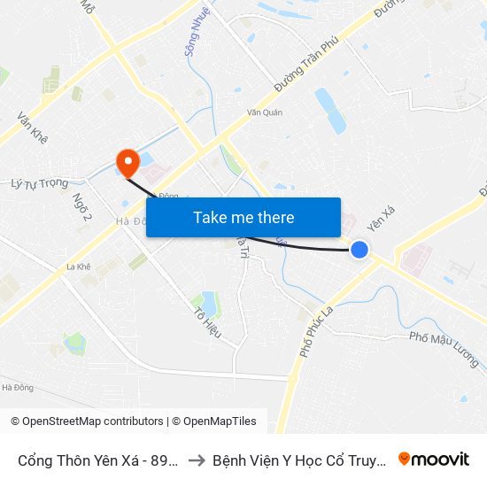 Cổng Thôn Yên Xá - 89 Cầu Bươu to Bệnh Viện Y Học Cổ Truyền Hà Đông map