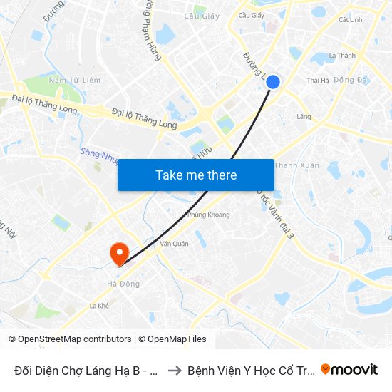 Đối Diện Chợ Láng Hạ B - 564 Đường Láng to Bệnh Viện Y Học Cổ Truyền Hà Đông map