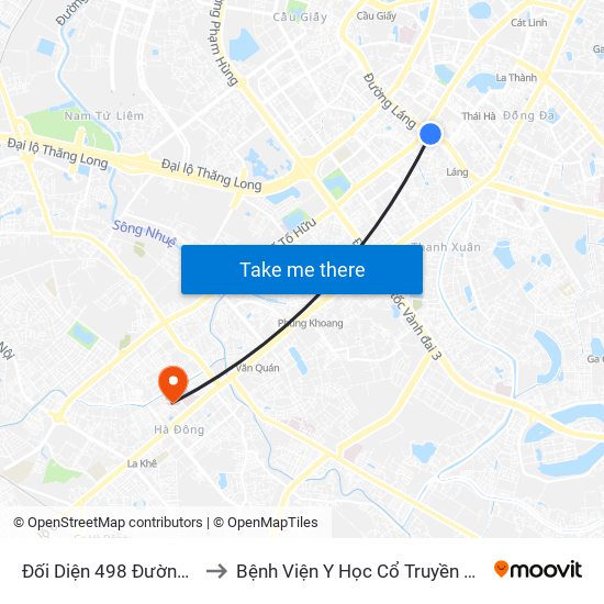 Đối Diện 498 Đường Láng to Bệnh Viện Y Học Cổ Truyền Hà Đông map