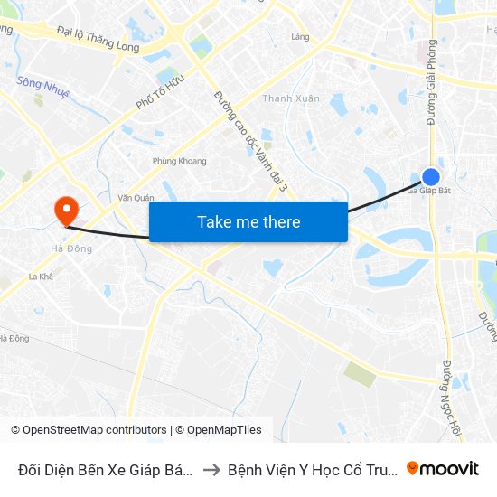 Đối Diện Bến Xe Giáp Bát - Giải Phóng to Bệnh Viện Y Học Cổ Truyền Hà Đông map