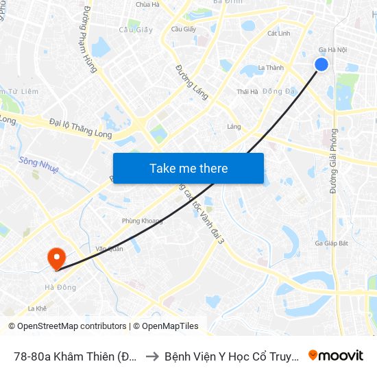 78-80a Khâm Thiên (Đối Diện 71) to Bệnh Viện Y Học Cổ Truyền Hà Đông map