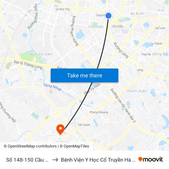 Số 148-150 Cầu Giấy to Bệnh Viện Y Học Cổ Truyền Hà Đông map