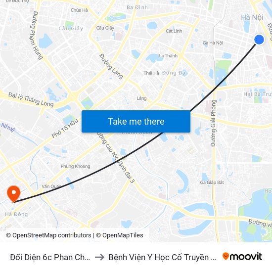 Đối Diện 6c Phan Chu Trinh to Bệnh Viện Y Học Cổ Truyền Hà Đông map